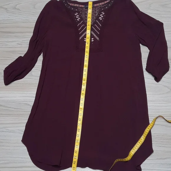 Artesia 3/4 sleeve Wine Goblet Boho Dress size large - Picture 6 of 9